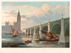 Westminster Bridge, Londres, olhando da margem sul do Tamisa, 1858 de Unbekannt