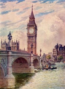 Ponte de Westminster e Big Ben, c1948. de Unbekannt