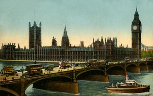Ponte de Westminster e as Casas do Parlamento, Londres, c1910. de Unbekannt