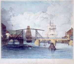 Porto de Whitby, Yorkshire, na foz do rio Esk, c1833 de Unbekannt