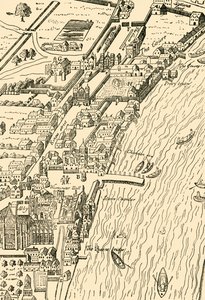Whitehall e Westminster. Do mapa de Aggas, 1881. de Unbekannt