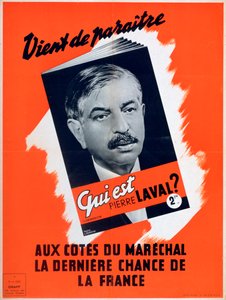 Quem é Pierre Laval, cartaz de propaganda francesa de Vichy, 1940-1944