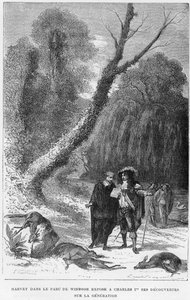 William Harvey, médico inglês, em Windsor Park, século XVII 1870 de Unbekannt