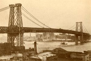 Ponte suspensa de Williamsburg, Nova York, c1930. de Unbekannt