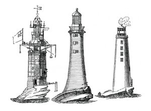 Faróis de Winstanley, Smeaton e Rudyerd, 1833 de Unbekannt