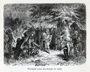 Wittekind chama seus saxões para armas, 1882 de Unbekannt