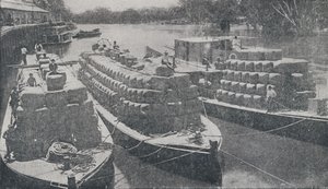Barcas de lã no rio Murray, 1923. de Unbekannt