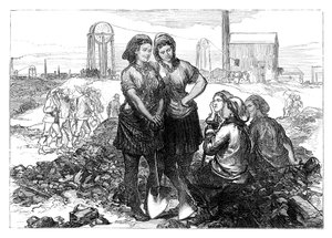 Meninas do trabalho nas Wigan Collieries, final do século XIX de Unbekannt