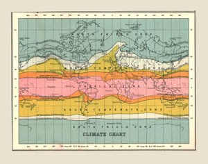 Mapa climático do mapa mundial, 1902. de Unbekannt