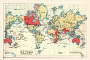 Mapa-múndi mostrando o Império Britânico, 1902. de Unbekannt