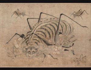 Yorimitsu matando Tsuchigumo Detalhe do pergaminho Tsuchigumo no Soshi Emaki, século XIII de Unbekannt