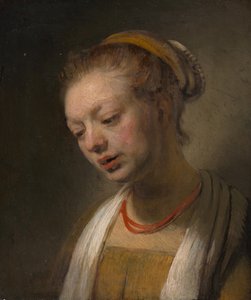 Jovem mulher com um colar vermelho, ca. 1645 de Unbekannt
