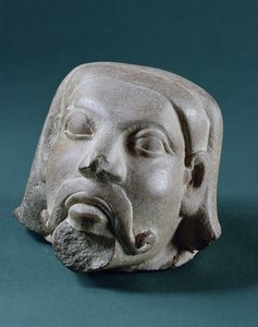 Cabeça de arenito polido de um estrangeiro, Sarnath, século III aC de Unbekannt Unbekannt