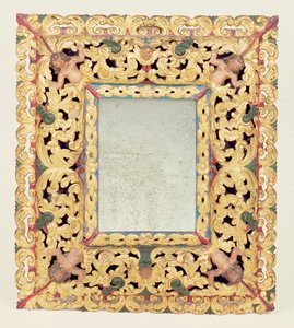 Charles II esculpido e pintado espelho de Unbekannt Unbekannt