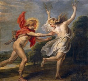 Daphne e Apolo (óleo) de Unbekannt Unbekannt