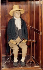Corpo embalsamado de Jeremy Bentham como exibido no University College de Unbekannt Unbekannt