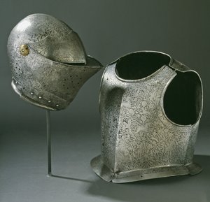 Capacete e armadura, c.1620 (aço) de Unbekannt Unbekannt