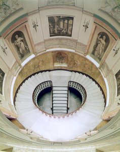 Casa casa, 20 Portman Square, vista da escadaria, construída c.1776 por Robert Adam 1728-92, Londres, Reino Unido fotografia