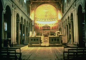 Vista interior, de, a, principal, altar, de, san clemente, roma, itália de Unbekannt Unbekannt