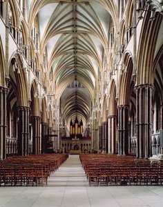 Catedral de Lincoln, 1185-1311, vista da nave, construída 1215-55, Lincolnshire, Reino Unido de Unbekannt Unbekannt