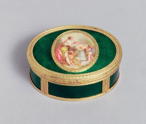 Caixa de rapé de ouro e esmalte Louis XVI, de Pierre-François Drais, Paris, 1774