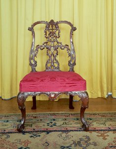 Cadeira de encosto em mogno com design Chippendale de Unbekannt Unbekannt