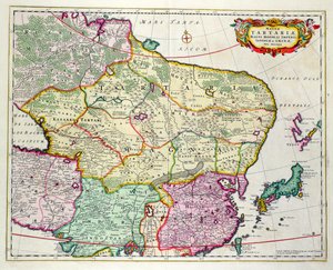 Mapa da Mongólia mostrando o Japão e a China, c.1680 por Frederick de Wit