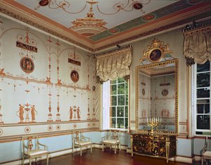 Osterley Park, O Quarto Etrusco, construído por Robert Adam (1728-92), começou em 1761, Middlesex, Reino Unido de Unbekannt Unbekannt