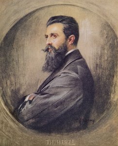 Retrato de Theodor Hertzl (1860-1904) (pastel sobre papel)