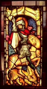 Vitral representando São Jorge e o Dragão de Colônia, c.1300 de Unbekannt Unbekannt