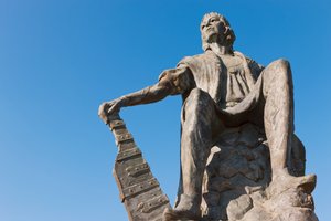 Estátua de Christopher Columbus no monastério de Rabida do La, província de Huelva, a Andaluzia, Spain do sul. de Unbekannt Unbekannt