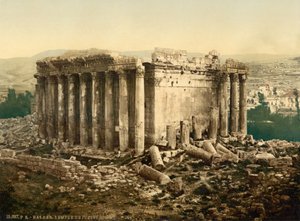 Templo de Júpiter, exterior, Baalbek, Terra Santa, (isto é, Ba&39;labakk, Líbano), c.1890-c.1900