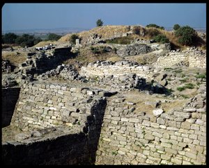 O monte de Hissarlik, o local da antiga cidade de Tróia, 3000-1100 aC de Unbekannt Unbekannt