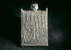 00362 Placa do Inferno, representando a conspiração contra Lamashtu, Neo-Assírio, da Mesopotâmia, c.1700 aC (bronze) de Unbekannt