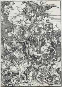 05. Albrecht Dürer, Apocalipse, III. Os Quatro Cavaleiros Apocalípticos, Galeria Nacional de Praga de Unbekannter Künstler