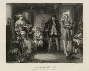 Uma cena de Midas, Grã-Bretanha, c.1850 (gravura) de Unbekannter Künstler