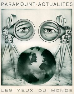 Anúncio para a Paramount-news: as câmaras são "os olhos do mundo". de Unbekannter Künstler