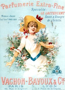 Cartaz publicitário dos perfumes Vachon Bavoux, c. 1891 de Unbekannter Künstler
