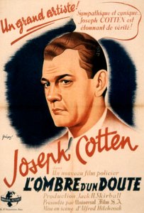 Cartaz do filme Sombra de uma Dúvida de AlFredhitchcock com Joseph Cotten 1943 de Unbekannt