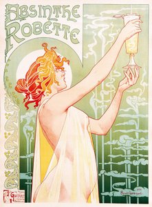 Cartaz publicitário para o absinto Robette de Unbekannter Künstler