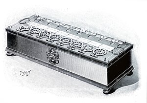 Uma máquina de adicionar desenhada por Blaise Pascal. de Unbekannt