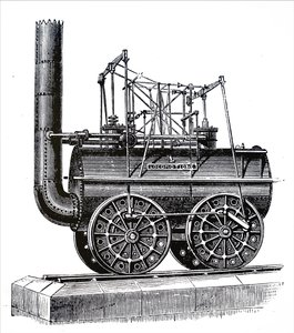 Um motor Locomotive I construído por George Stephenson de Unbekannt