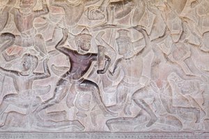 Relevos de base na galeria oriental de Angkor wat, Camboja de Unbekannter Künstler