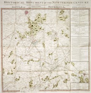 Mapa da Batalha de Waterloo de Unbekannter Künstler