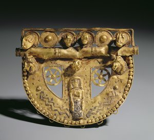 Fivela de cinto com decoração granulada, Período Orientalizante, c.700 a.C. (ouro) de Unbekannt