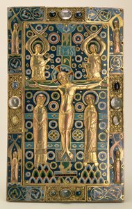 Capa do livro, Limoges, início do século 13 (madeira, cobre dourado e esmalte) de Unbekannt