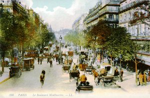 Boulevard Montmartre, Paris, c. 1900 de Unbekannter Künstler