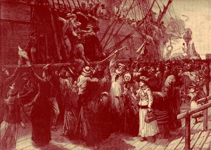 Navio de emigrantes britânicos para as colónias - finais do século XIX de Unbekannter Künstler