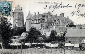 Brittany, Ille et Vilaine (35), Chateaugiron: vista exterior do castelo - Cartão postal datado de 1904 de Unbekannt
