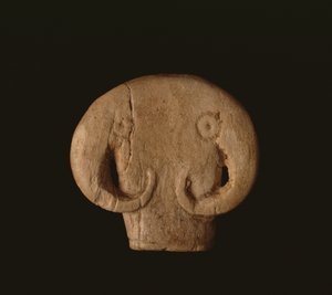 Amuleto de cabeça de touro, egípcio pré-dinástico, Naqada IIa, c.3500 aC (marfim de hipopótamo) de Unbekannt